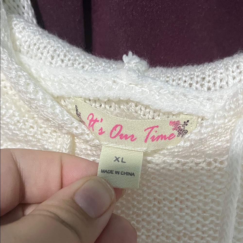It's Our Time Coral and Cream Striped Hoodie - Picture 2 of 5